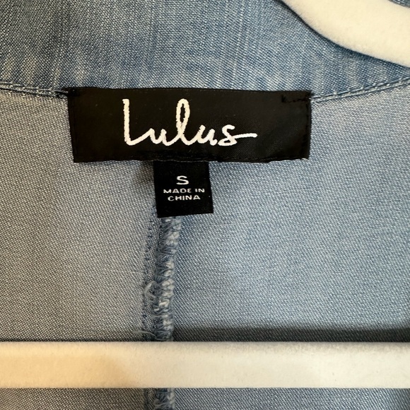 LULUS London Skies Women’s Shirt Dress Jacket Chambray Sz Small Comfy Casual - Picture 7 of 13
